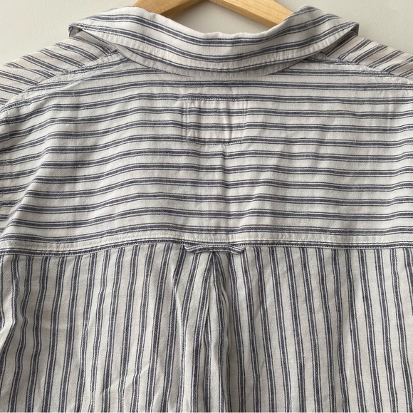NWT Rails Matea Canela Stripe Linen Blend Lace Up Shirt Blouse Small - Picture 8 of 16